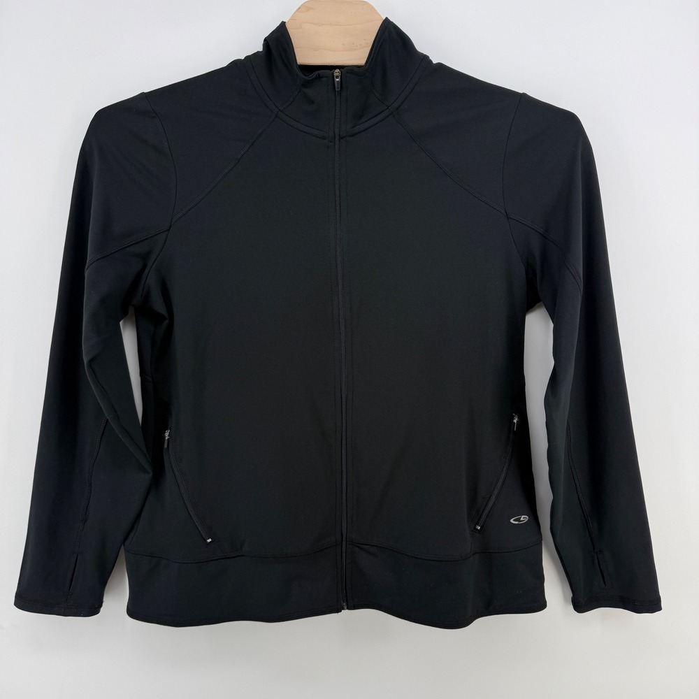 Champion Duo Dry Womens XXL Black Full Zip Active Jacket Mesh Back Thumbholes